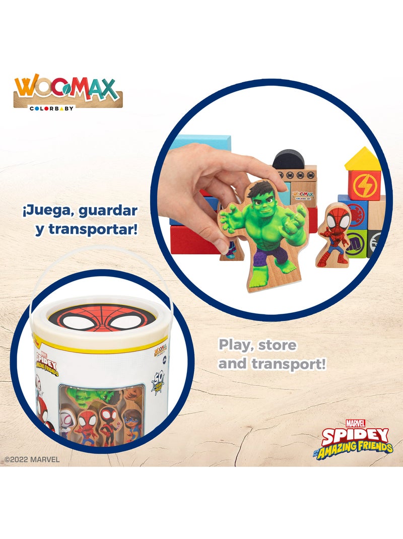 Jogo de Blocos de Madeira Spidey e sua Super Equipe WOOMAX N/D - Kiabi