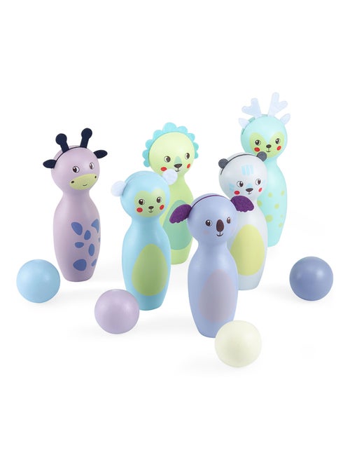 Jogo de bowling de madeira para crianças – 6 animais e 4 bolas, a partir dos 3 anos - Kiabi