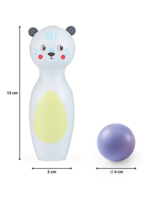 Jogo de bowling de madeira para crianças – 6 animais e 4 bolas, a partir dos 3 anos - Kiabi