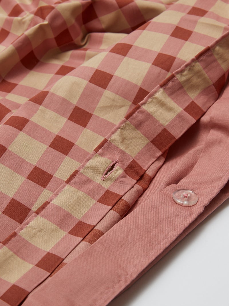 Jogo de cama capa de edredão 240 x 220 cm + fronhas - 2 peças ROSA - Kiabi