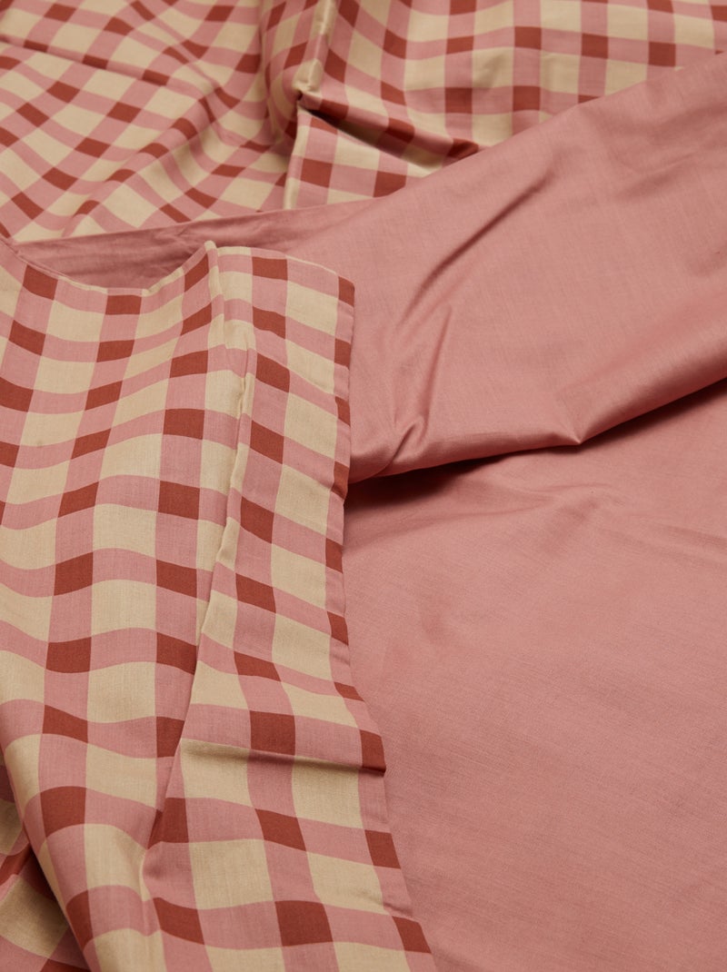 Jogo de cama capa de edredão 240 x 220 cm + fronhas - 2 peças ROSA - Kiabi