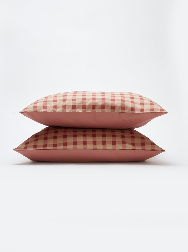 Jogo de cama capa de edredão 240 x 220 cm + fronhas - 2 peças ROSA - Kiabi