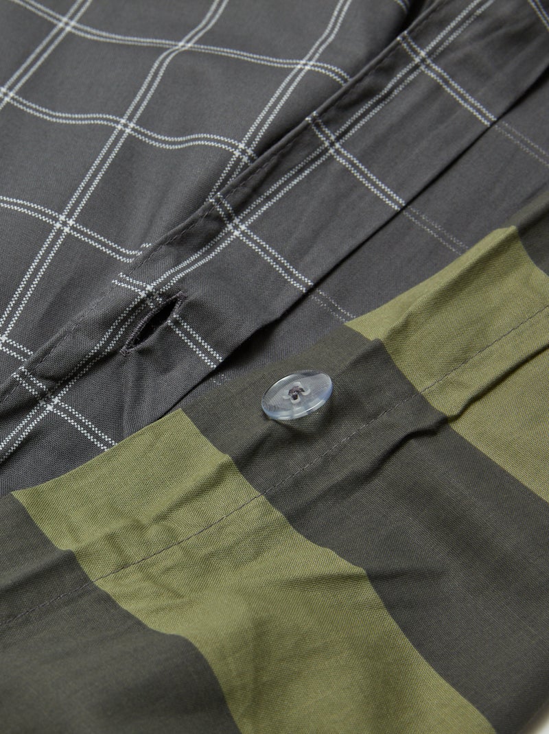 Jogo de cama capa de edredão (240x220 cm) + fronhas CINZA - Kiabi