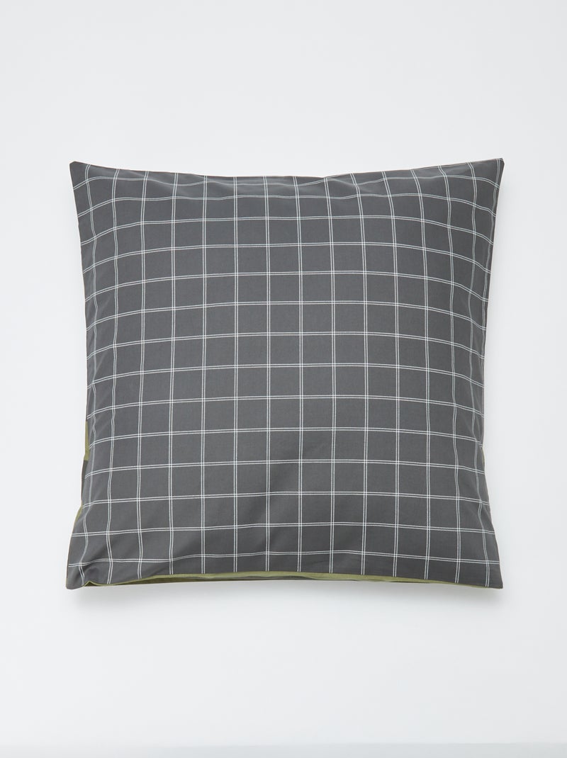 Jogo de cama capa de edredão (240x220 cm) + fronhas CINZA - Kiabi