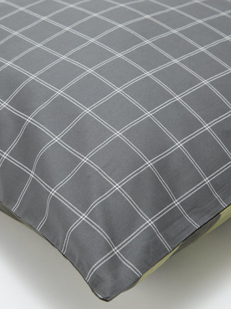 Jogo de cama capa de edredão (240x220 cm) + fronhas CINZA - Kiabi