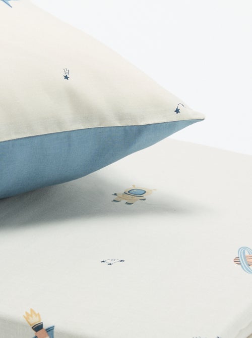 Jogo de cama com padrão para 1 pessoa (150 x 220 cm) - Kiabi Home - Kiabi