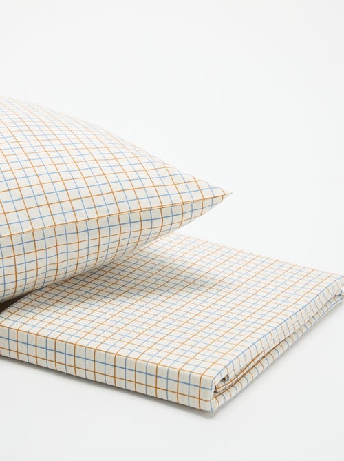 Jogo de cama com padrão para 1 pessoa (150 x 220 cm) - Kiabi Home - Kiabi