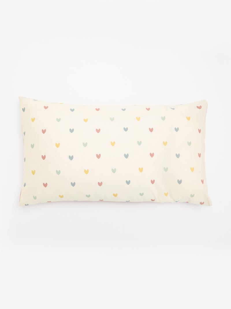 Jogo de cama com padrão para 1 pessoa (150 x 220 cm) - Kiabi Home Rosa - Kiabi