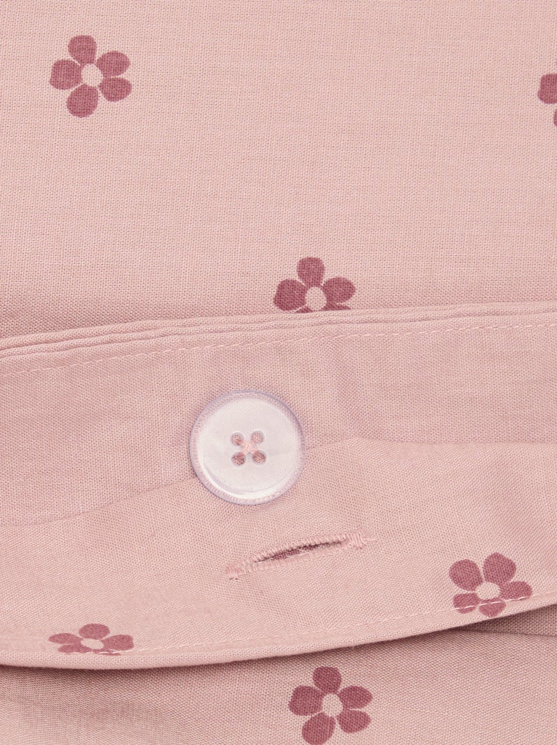 Jogo de cama com padrão para 1 pessoa (150 x 220 cm) - Kiabi Home Rosa - Kiabi