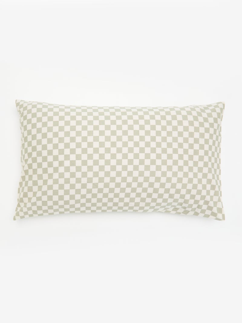 Jogo de cama com padrão para 1 pessoa (150 x 220 cm) - Kiabi Home Verde - Kiabi
