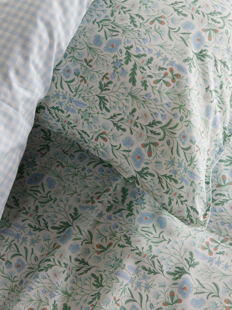 Jogo de cama de casal 3 peças - Capa de edredão + 2 fronhas Verde - Kiabi