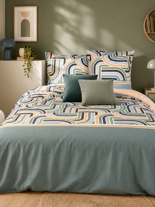 Jogo de cama estampado - 240x220 cm - 2 pessoas - Kiabi Jogo de cama estampado - 240x220 cm - 2 pessoas - Kiabi