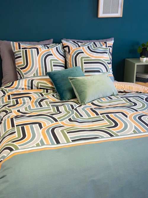 Jogo de cama estampado - 240x220 cm - 2 pessoas - Kiabi Jogo de cama estampado - 240x220 cm - 2 pessoas - Kiabi