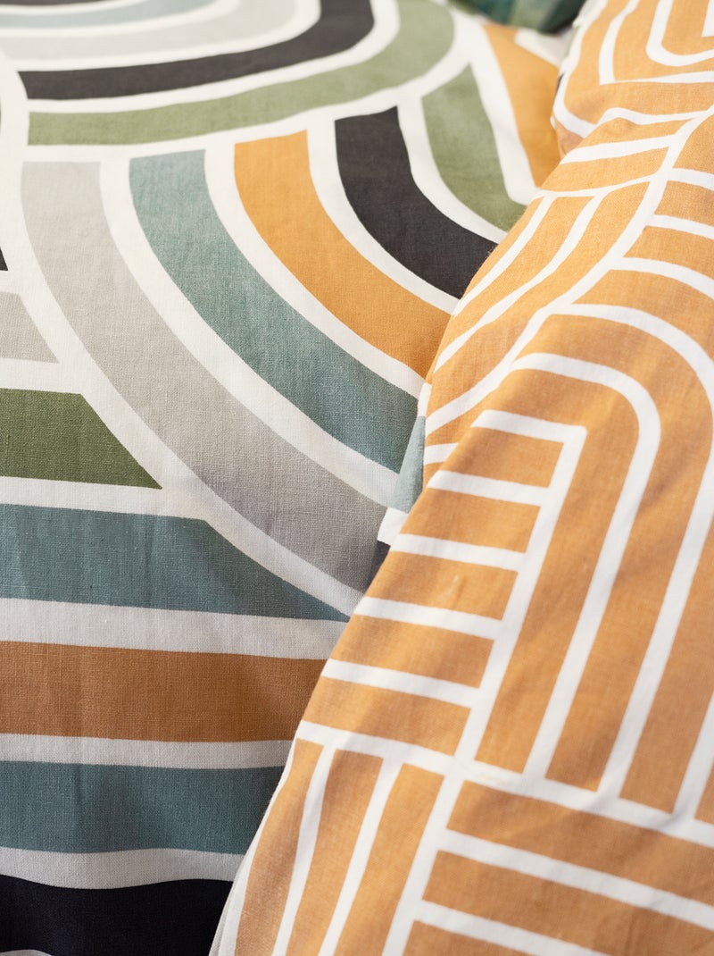 Jogo de cama estampado - 240x220 cm - 2 pessoas Verde - Kiabi