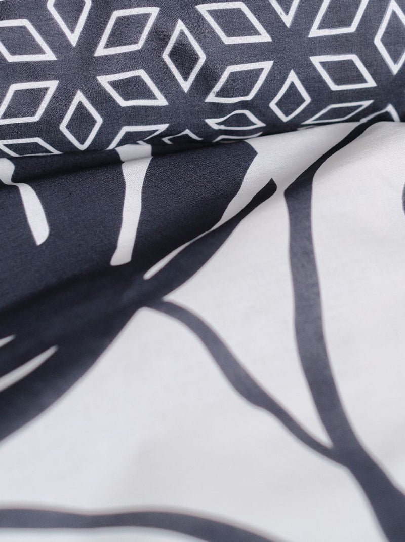 Jogo de cama estampado PRETO - Kiabi