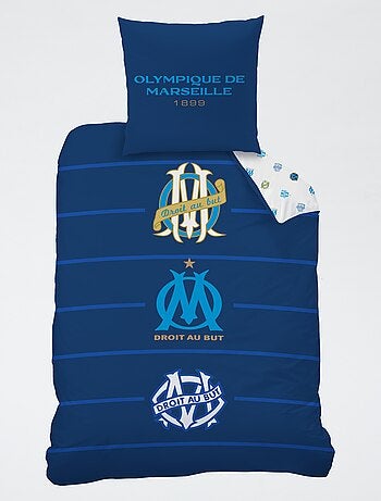 Jogo de cama 'Olympique de Marseille' 2 peças 1 pessoa: capa de edredão + fronha de almofada
