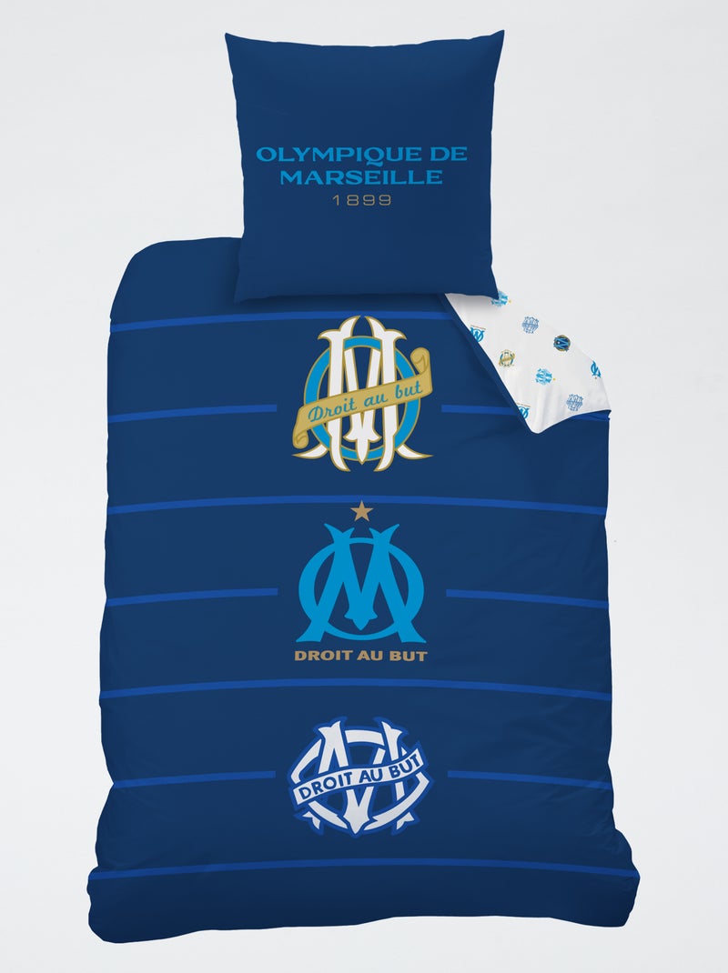 Jogo de cama 'Olympique de Marseille' 2 peças 1 pessoa: capa de edredão + fronha de almofada Azul - Kiabi