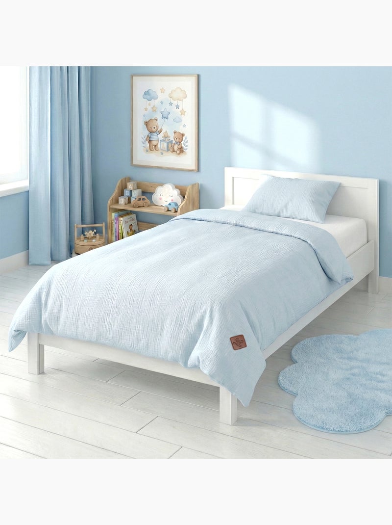 Jogo de cama para bebé, capa e fronha em gaze de algodão | sevira kids Azul - Kiabi