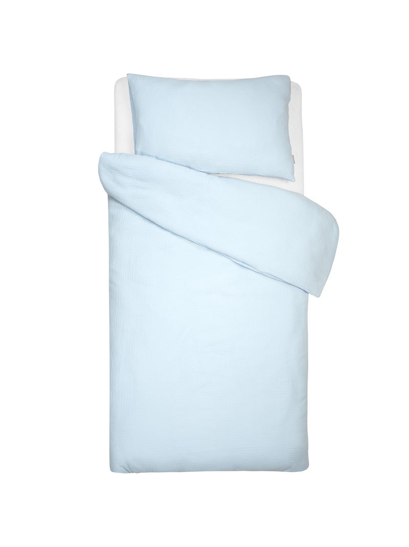 Jogo de cama para bebé, capa e fronha em gaze de algodão | sevira kids Azul - Kiabi