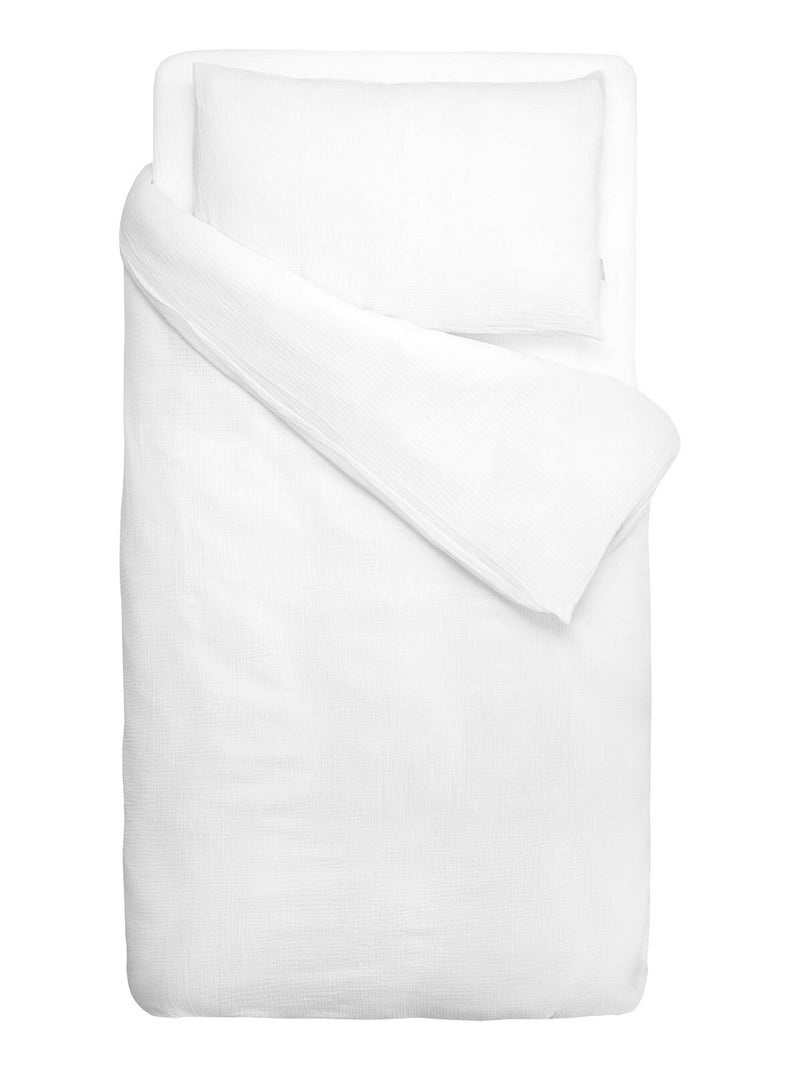 Jogo de cama para bebé, capa e fronha em gaze de algodão | sevira kids Branco - Kiabi