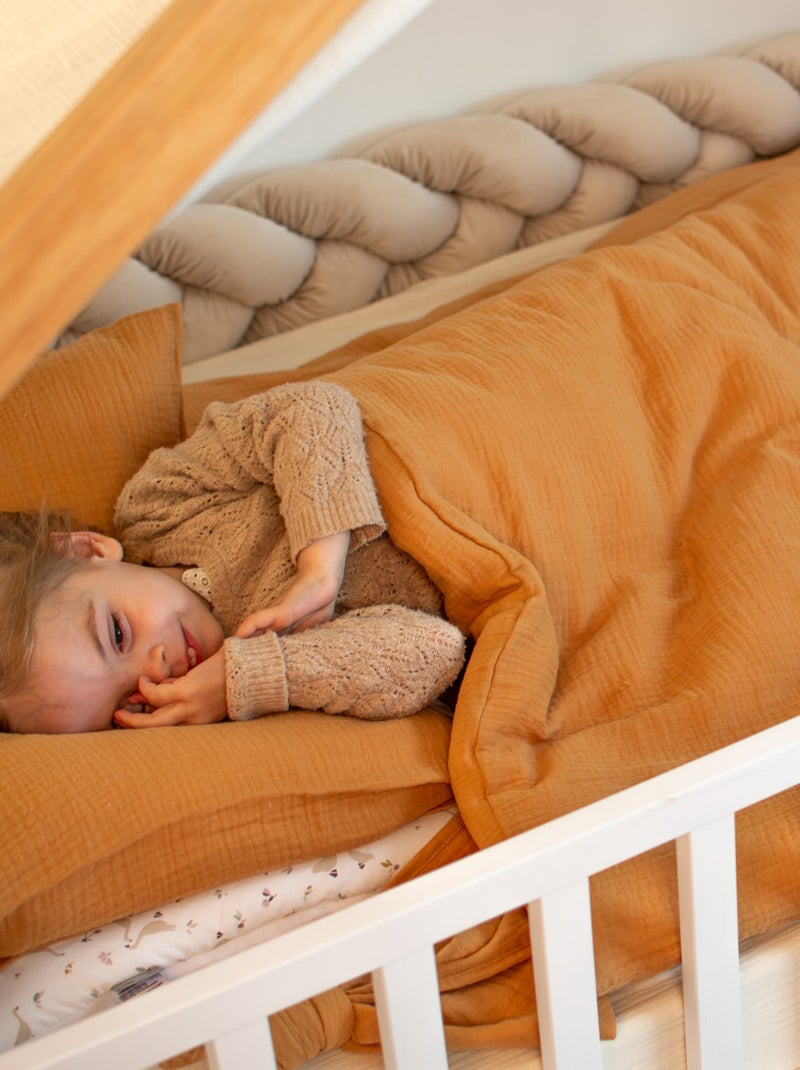 Jogo de cama para bebé, capa e fronha em gaze de algodão | sevira kids Castanho - Kiabi