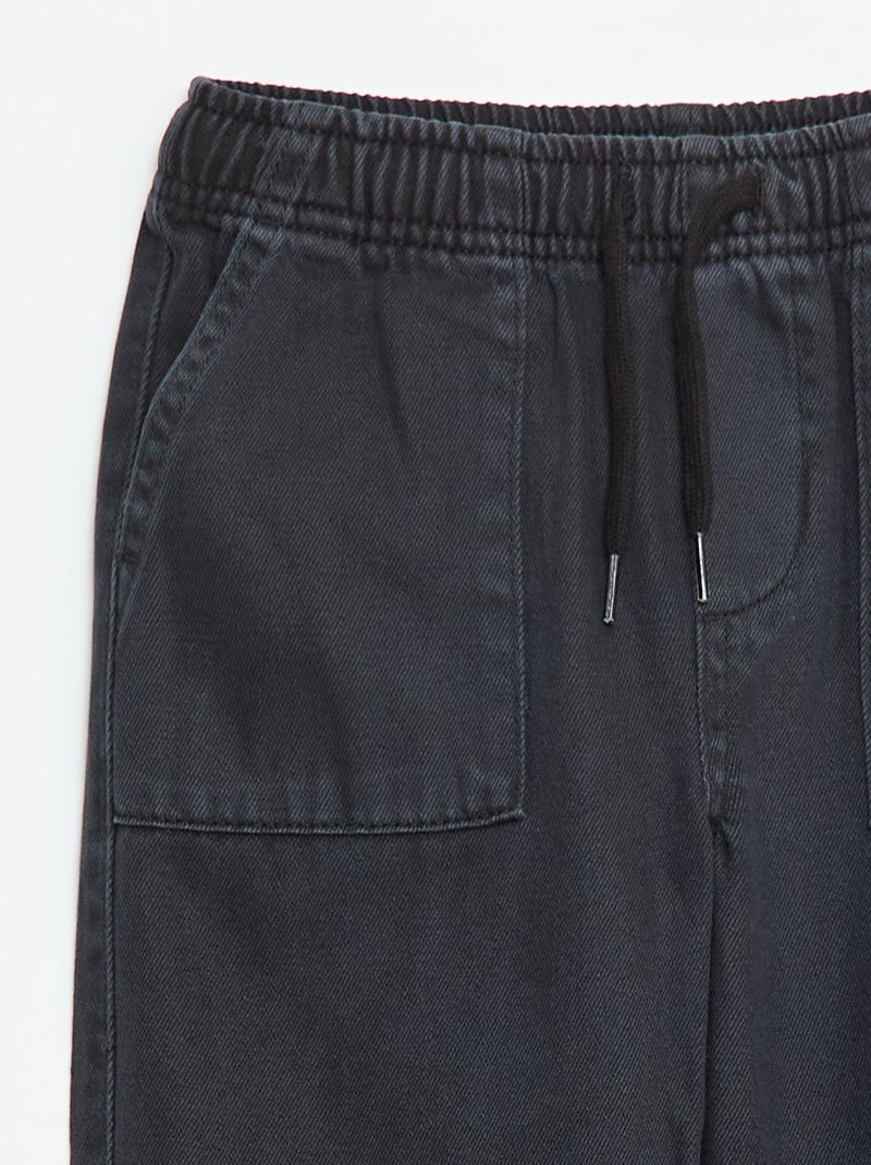Jogpant com cintura elástica e cordões de ajuste Preto - Kiabi