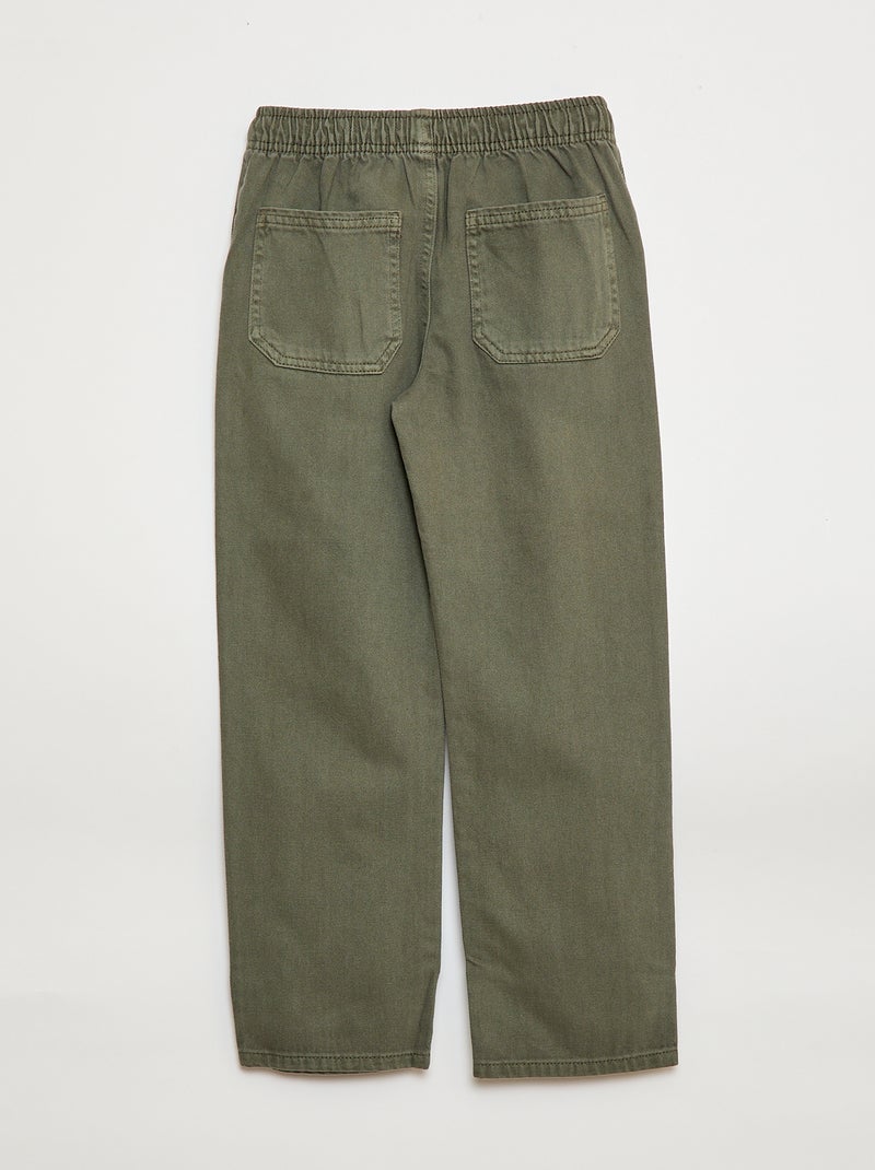 Jogpant com cintura elástica e cordões de ajuste Verde - Kiabi