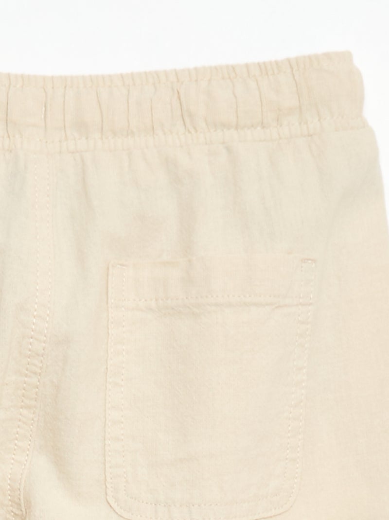 Jogpant em linho misto Branco - Kiabi