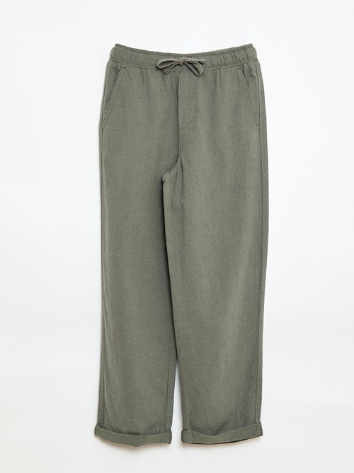 Jogpant em linho misto - Kiabi