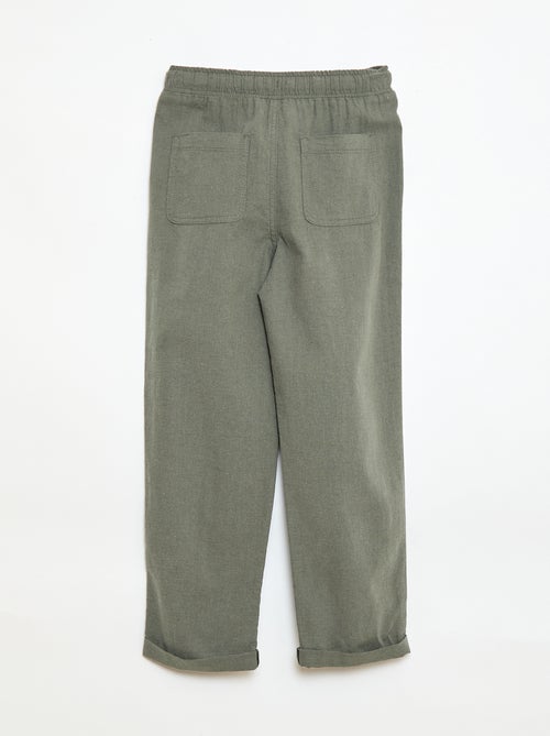 Jogpant em linho misto - Kiabi