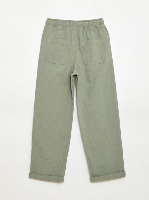 Jogpant em linho misto - Kiabi