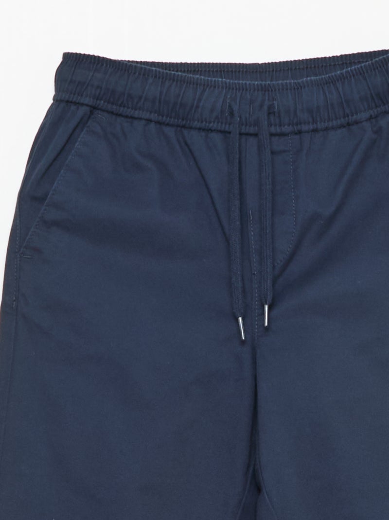 Jogpant liso com bainhas Azul - Kiabi