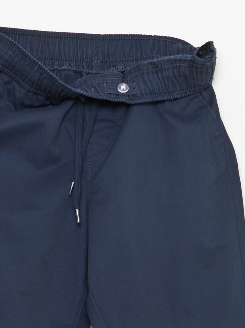 Jogpant liso com bainhas Azul - Kiabi