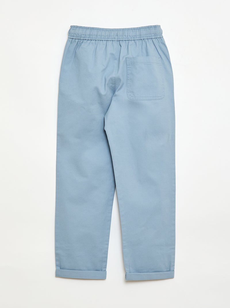 Jogpant liso com bainhas Azul - Kiabi