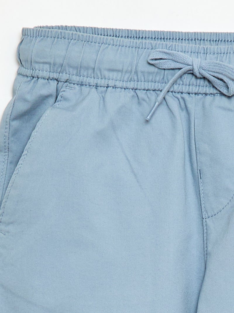 Jogpant liso com bainhas Azul - Kiabi