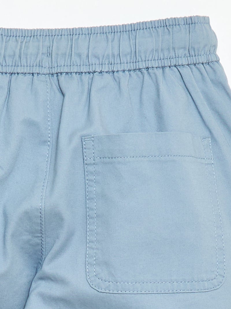 Jogpant liso com bainhas Azul - Kiabi