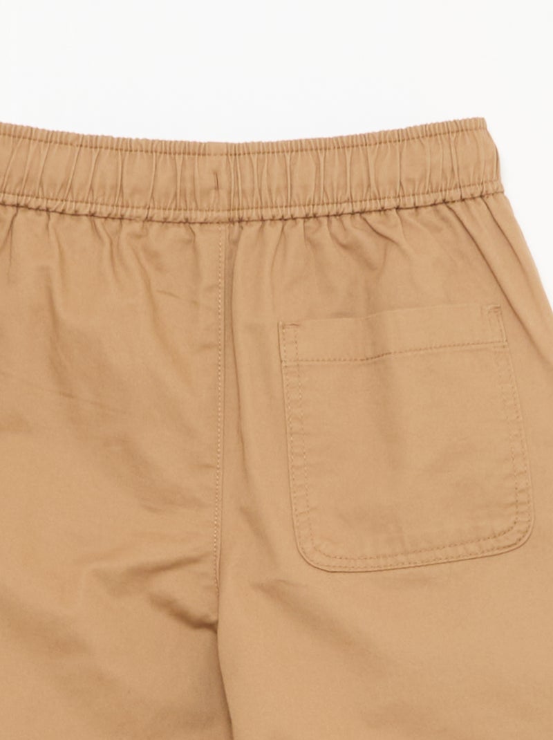 Jogpant liso com bainhas Bege - Kiabi