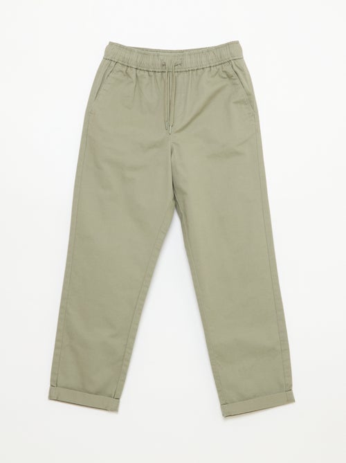 Jogpant liso com bainhas - Kiabi