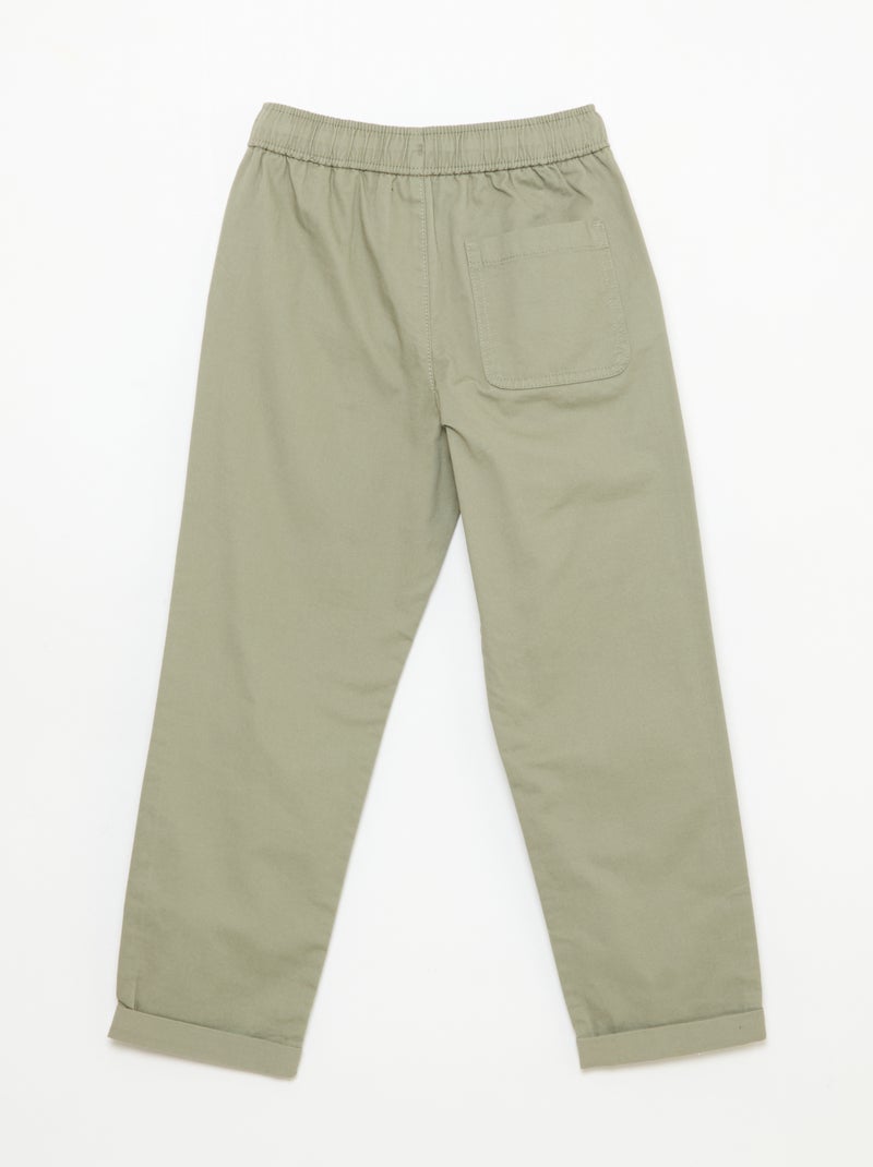 Jogpant liso com bainhas Verde - Kiabi