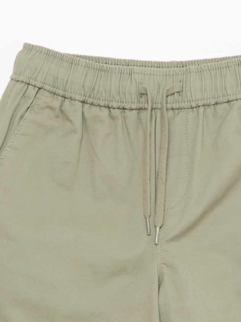 Jogpant liso com bainhas Verde - Kiabi