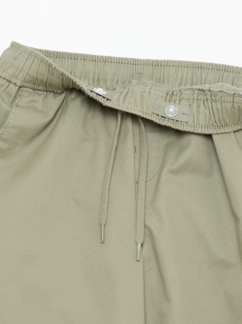Jogpant liso com bainhas Verde - Kiabi