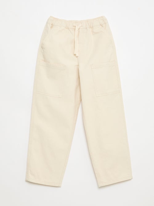 Jogpants com bolsos aplicados laterais - Kiabi