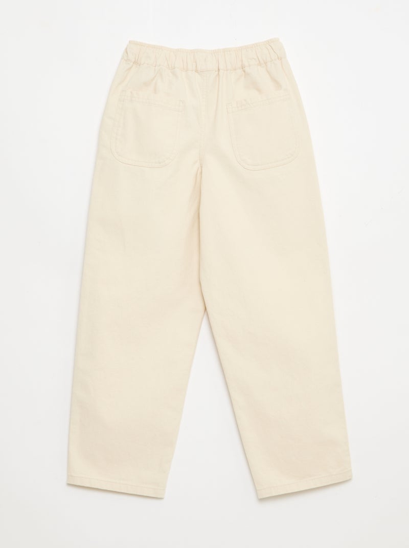 Jogpants com bolsos aplicados laterais Bege - Kiabi