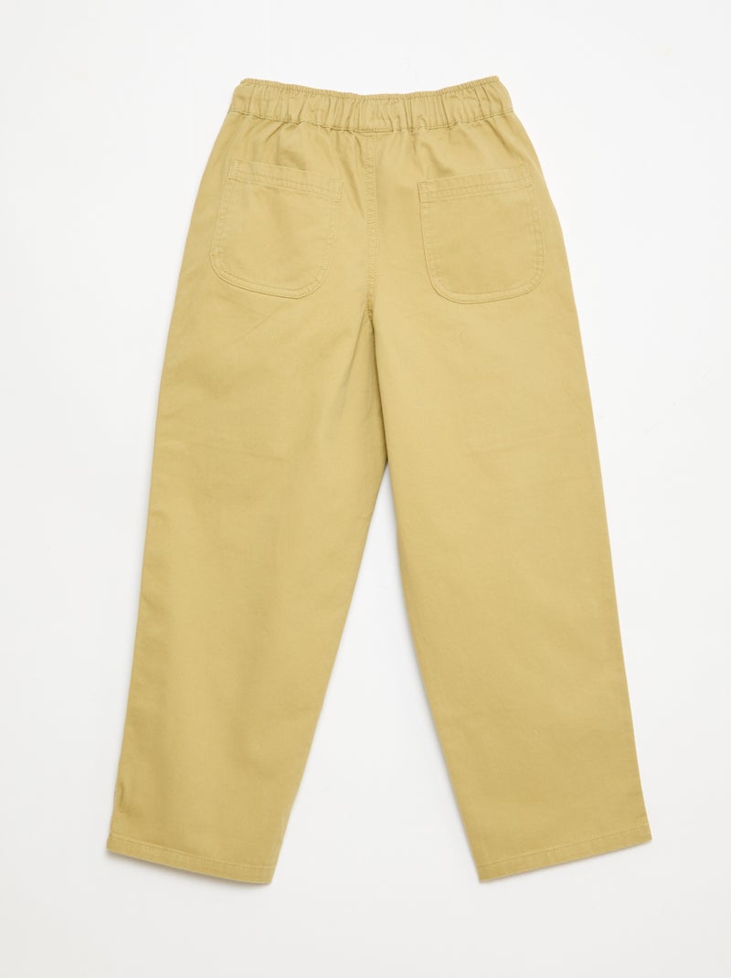 Jogpants com bolsos aplicados laterais Verde - Kiabi