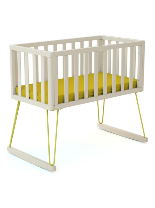 Jurababy - berço de baloiço only de madeira branco e amarelo 40 x 80 cm - Kiabi Jurababy - berço de baloiço only de madeira branco e amarelo 40 x 80 cm - Kiabi