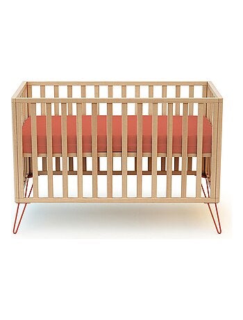 Jurababy - cama de bebe only de madeira faia e terracotta 60 x 120 cm