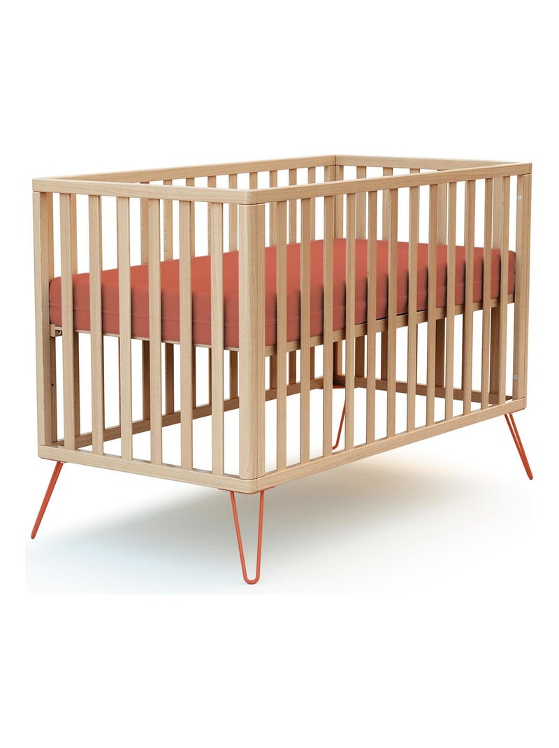 Jurababy - cama de bebe only de madeira faia e terracotta 60 x 120 cm Castanho - Kiabi