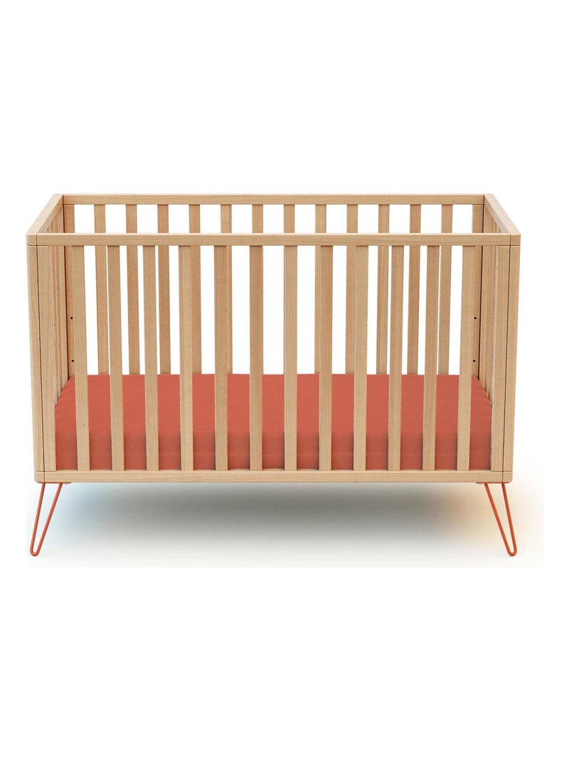 Jurababy - cama de bebe only de madeira faia e terracotta 60 x 120 cm Castanho - Kiabi