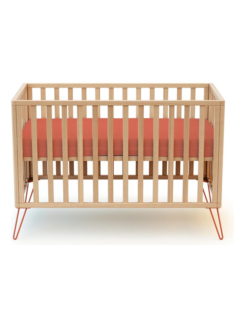 Jurababy - cama de bebe only de madeira faia e terracotta 60 x 120 cm Castanho - Kiabi