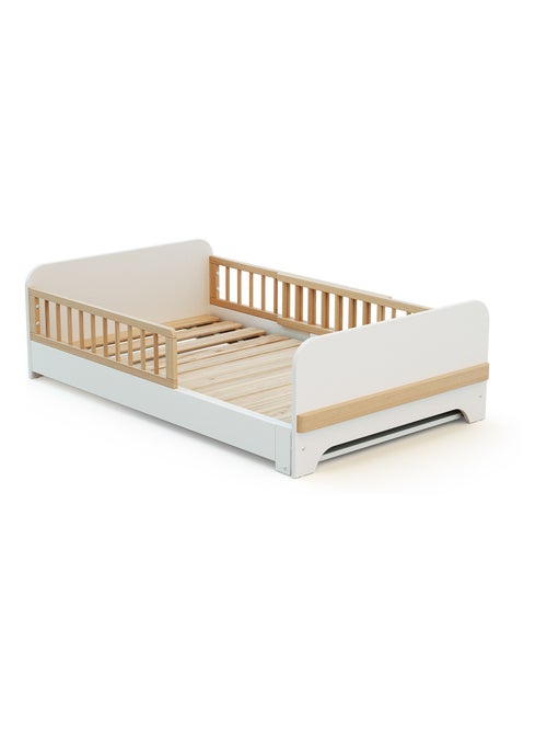 Jurababy - cama de chão extensível de madeira para crianças 80x140-165-190 carrousel - branco - Kiabi Jurababy - cama de chão extensível de madeira para crianças 80x140-165-190 carrousel - branco - Kiabi